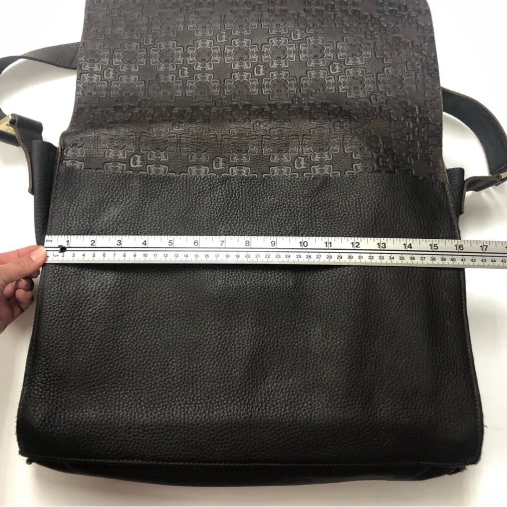 DUSSAULT brown leather Limited Edition Gene Simmons messenger bag
